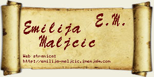Emilija Maljčić vizit kartica